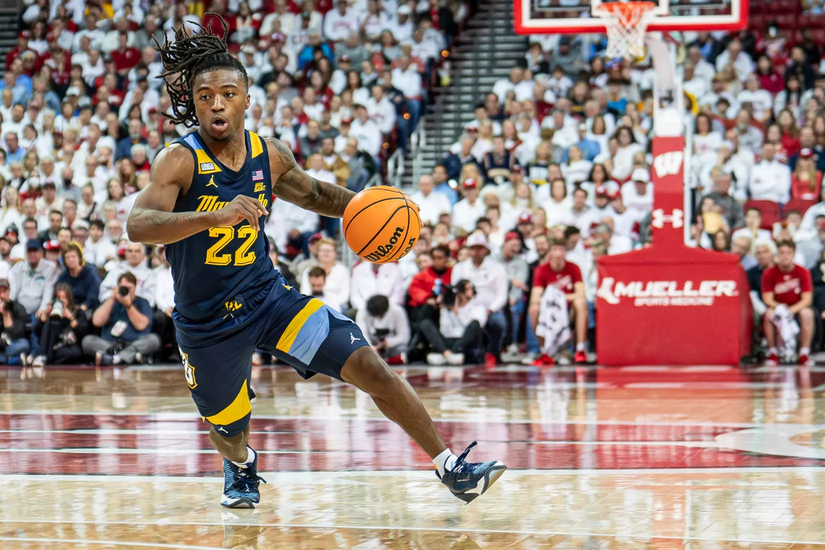 #3 Marquette Basketball falls to Wiscosnin Badgers 64-75 at Kohl Center in Madison, Wisconsin on Saturday December 2, 2023.