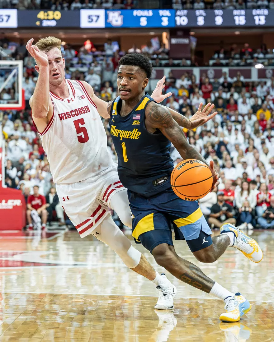 #3 Marquette Basketball falls to Wiscosnin Badgers 64-75 at Kohl Center in Madison, Wisconsin on Saturday December 2, 2023.