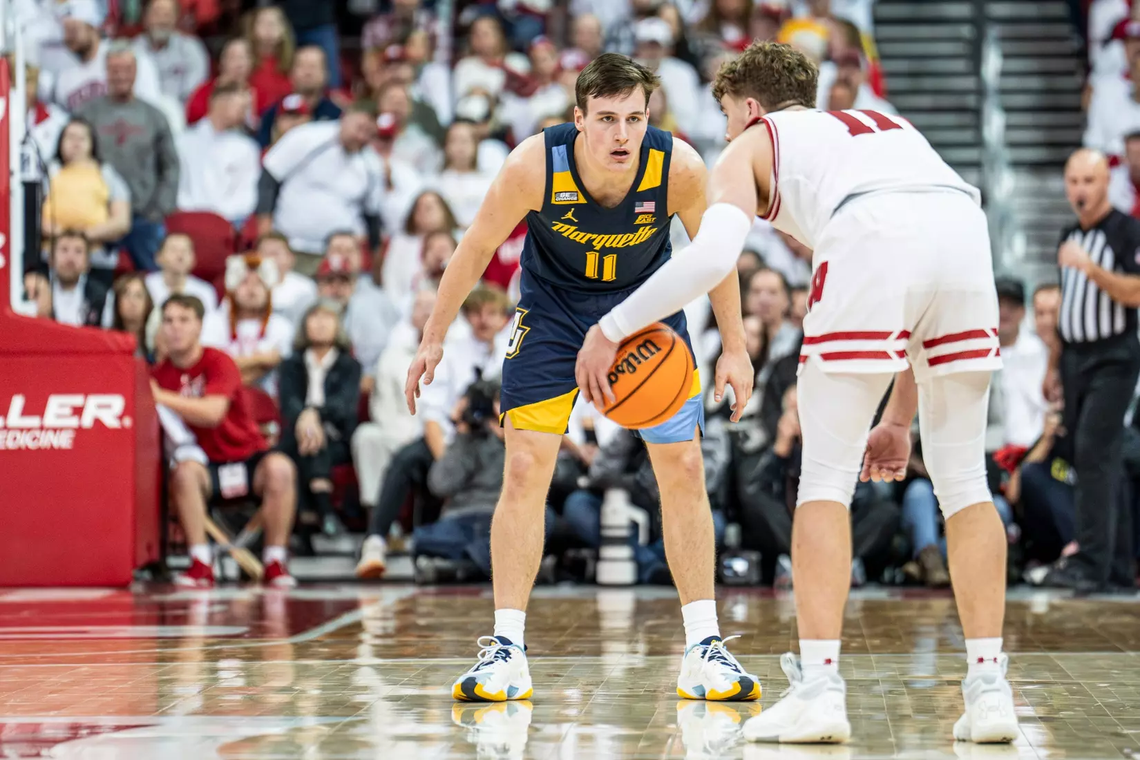 #3 Marquette Basketball falls to Wiscosnin Badgers 64-75 at Kohl Center in Madison, Wisconsin on Saturday December 2, 2023.