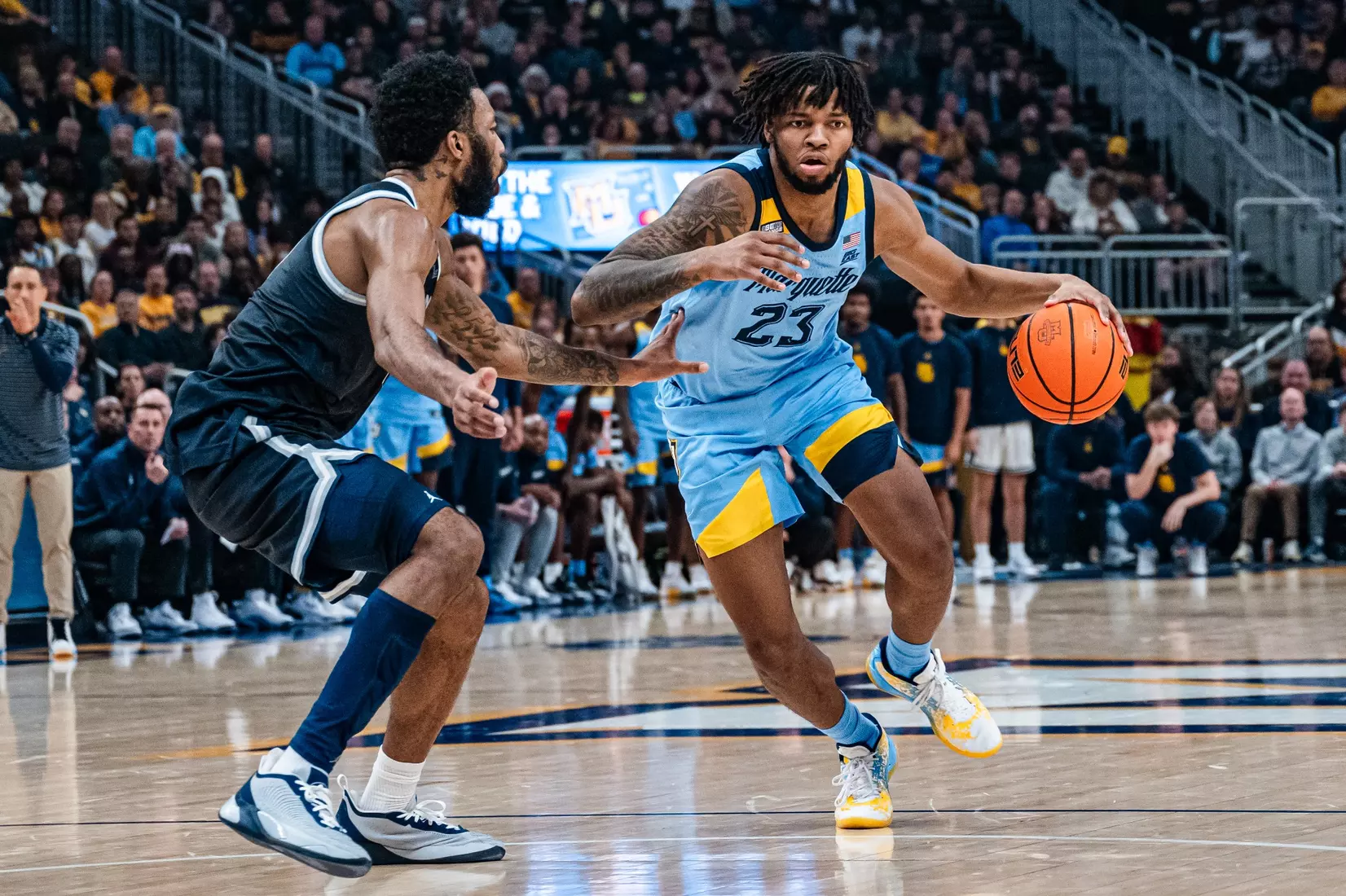 No. 6 Marquette Golden Eagles defeat Georgetown 81-51 on Friday, December 22, 2023 at Fiserv Forum In Milwaukee, WI