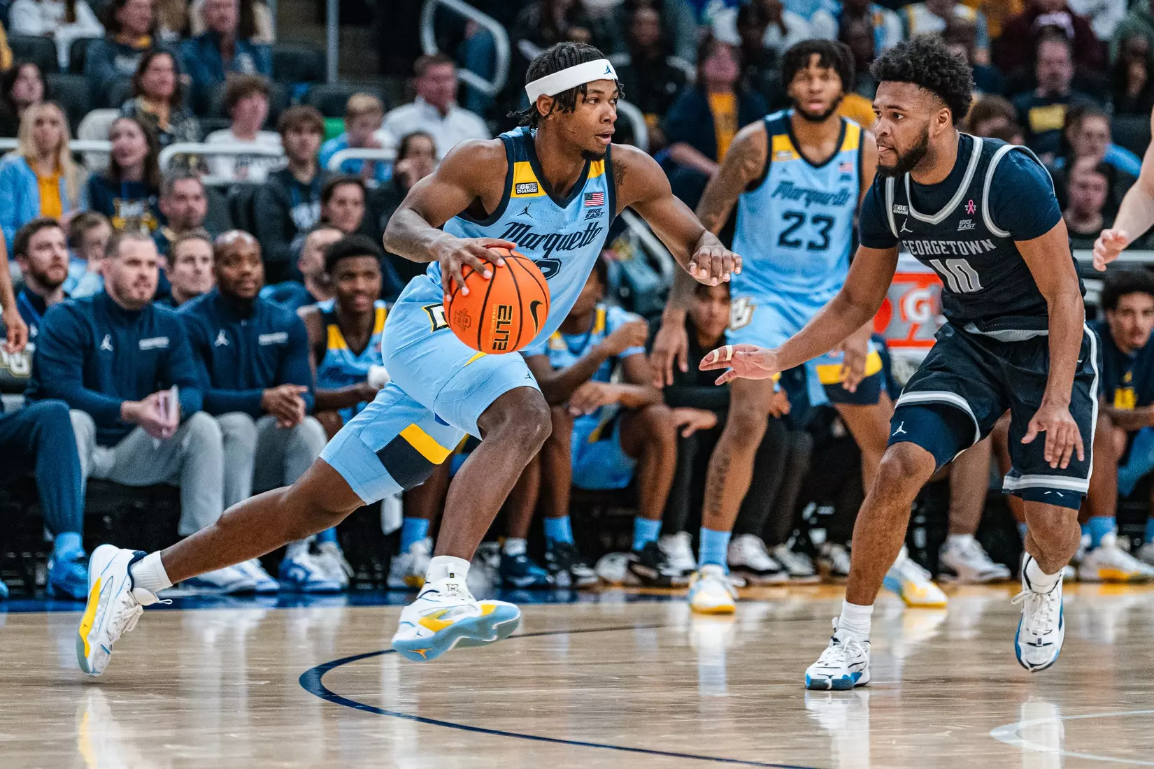 No. 6 Marquette Golden Eagles defeat Georgetown 81-51 on Friday, December 22, 2023 at Fiserv Forum In Milwaukee, WI