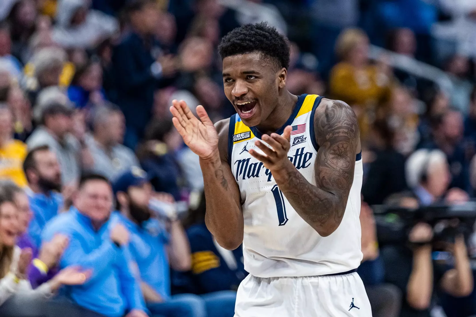 No. 10 Marquette Men's Basketball Defeats No. 22 Creighton 72-67 on December 30th, 2023 at Fisrev Forum in Milwaukee, WI