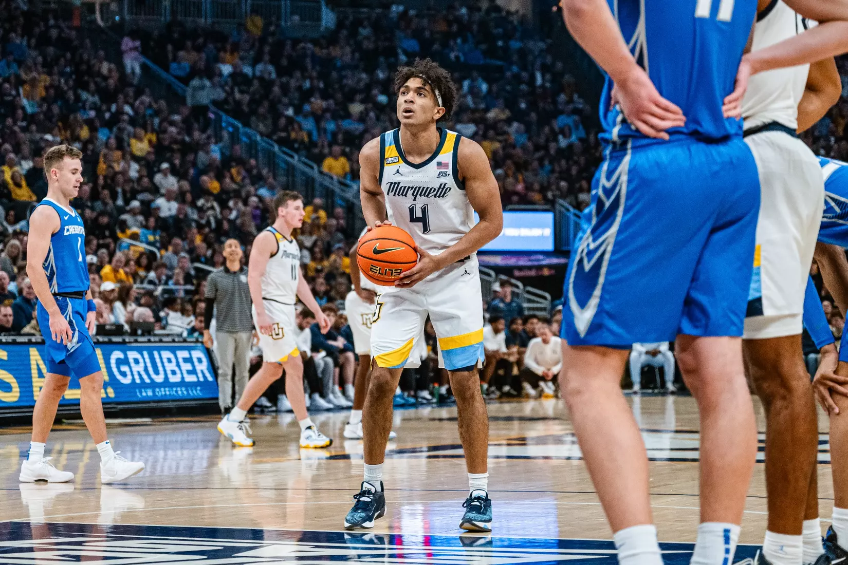 No. 10 Marquette Men's Basketball Defeats No. 22 Creighton 72-67 on December 30th, 2023 at Fisrev Forum in Milwaukee, WI