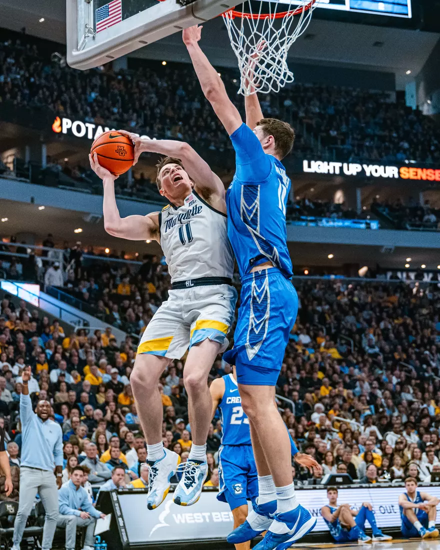 No. 10 Marquette Men's Basketball Defeats No. 22 Creighton 72-67 on December 30th, 2023 at Fisrev Forum in Milwaukee, WI