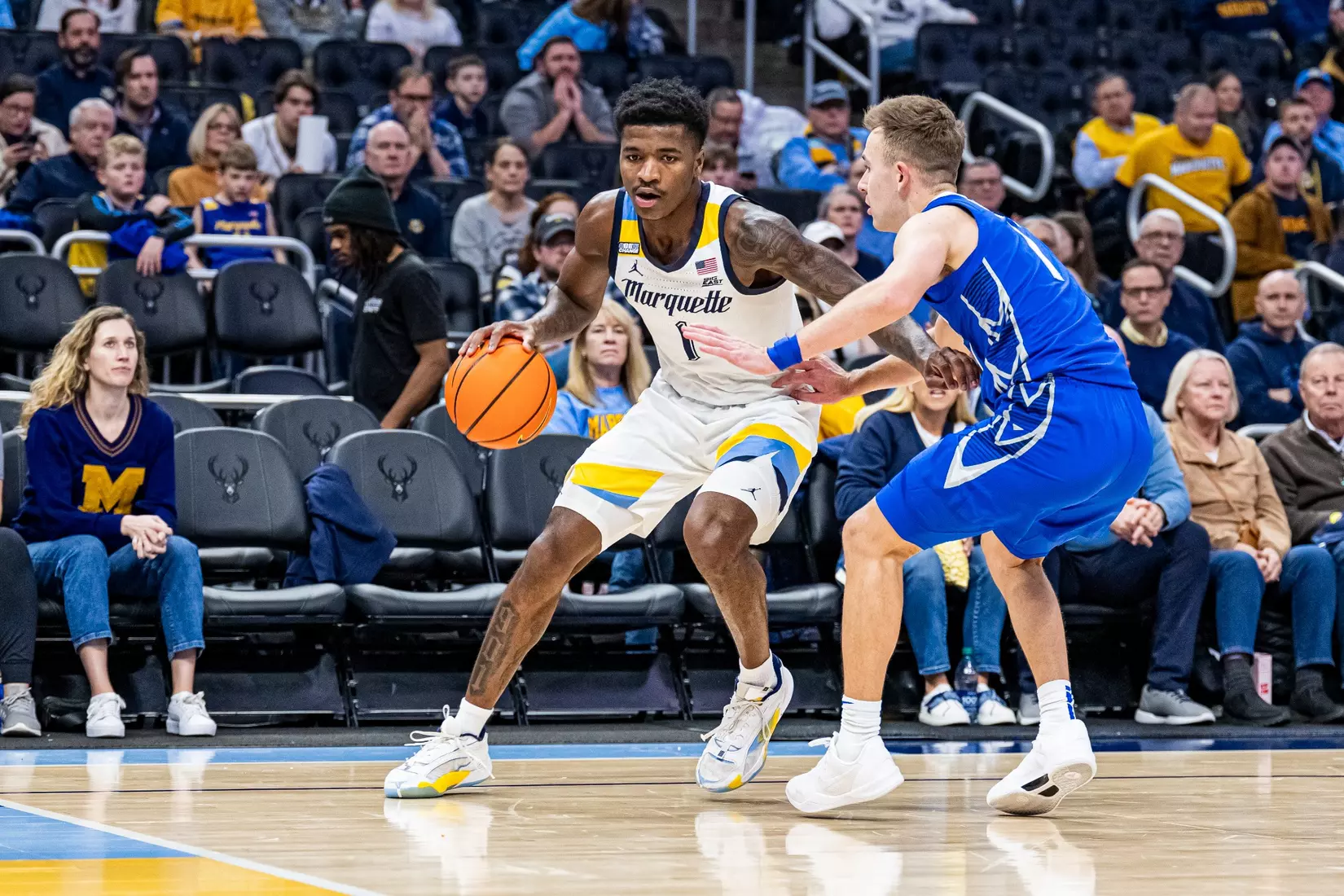 No. 10 Marquette Men's Basketball Defeats No. 22 Creighton 72-67 on December 30th, 2023 at Fisrev Forum in Milwaukee, WI