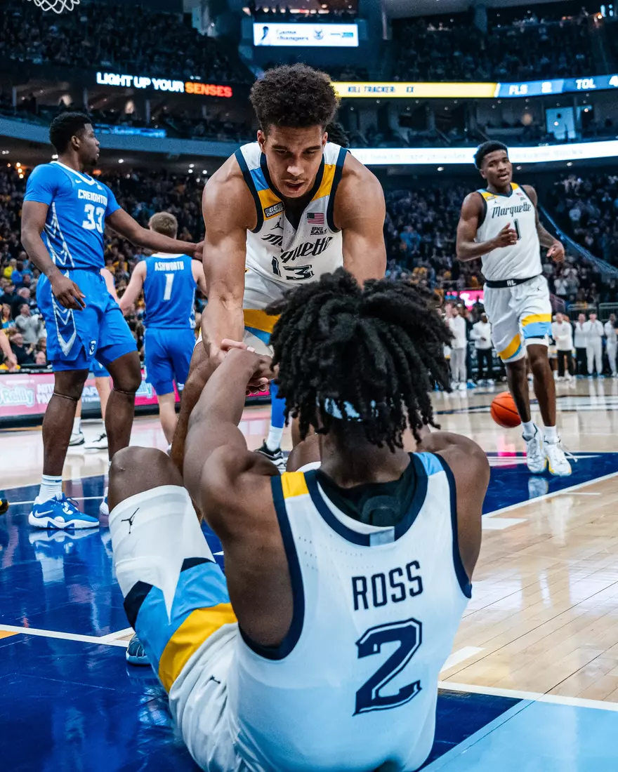 No. 10 Marquette Men's Basketball Defeats No. 22 Creighton 72-67 on December 30th, 2023 at Fisrev Forum in Milwaukee, WI