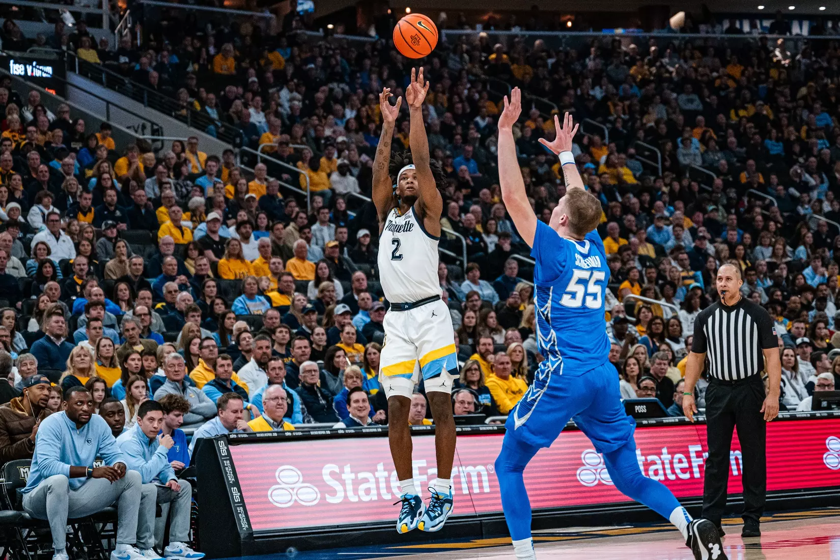 No. 10 Marquette Men's Basketball Defeats No. 22 Creighton 72-67 on December 30th, 2023 at Fisrev Forum in Milwaukee, WI