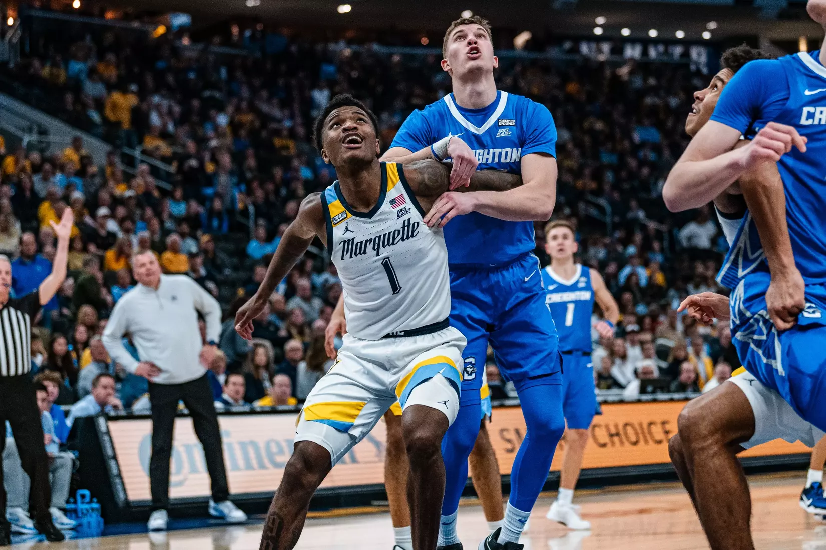 No. 10 Marquette Men's Basketball Defeats No. 22 Creighton 72-67 on December 30th, 2023 at Fisrev Forum in Milwaukee, WI