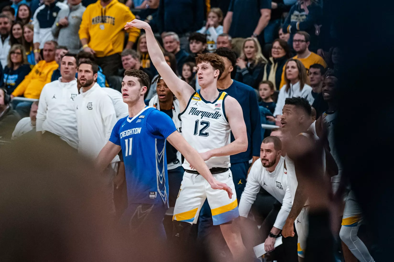No. 10 Marquette Men's Basketball Defeats No. 22 Creighton 72-67 on December 30th, 2023 at Fisrev Forum in Milwaukee, WI