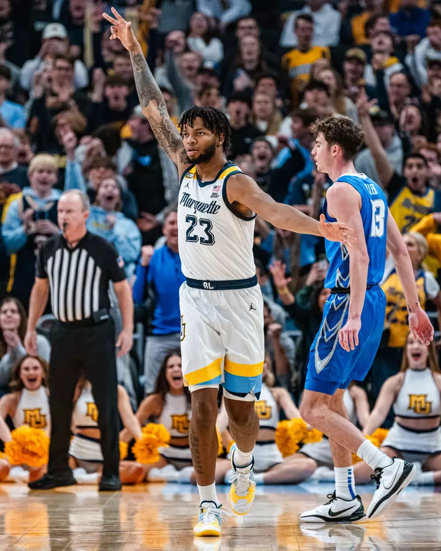 No. 10 Marquette Men's Basketball Defeats No. 22 Creighton 72-67 on December 30th, 2023 at Fisrev Forum in Milwaukee, WI