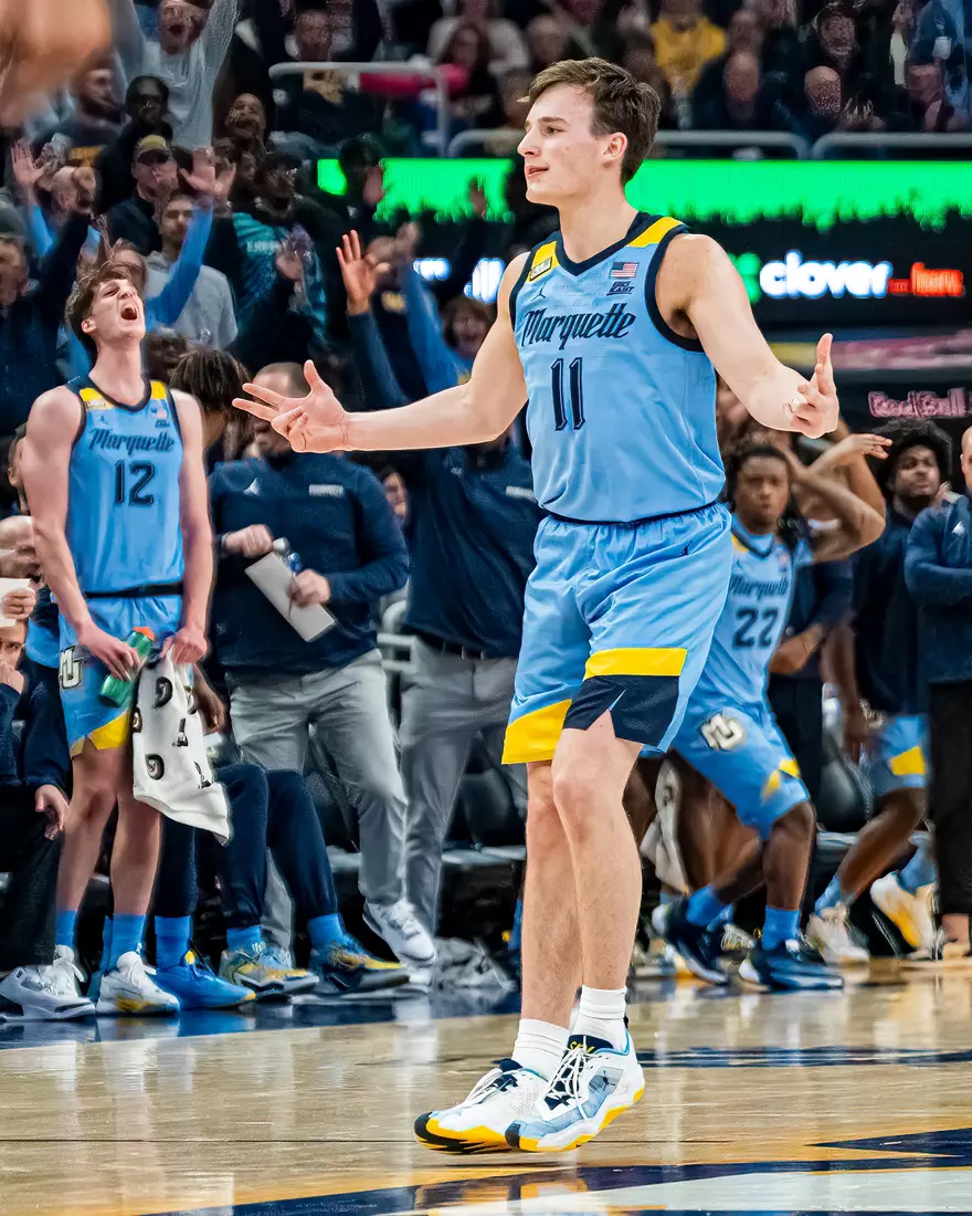 #8 Marquette Basketball defeats University of Texas 86-65 at Fiserv Forum on Wednesday December 6, 2023 in Milwaukee, WI.