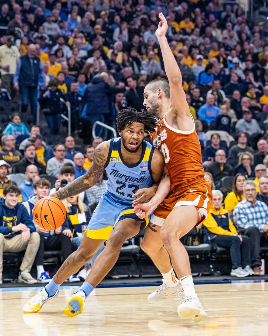 #8 Marquette Basketball defeats University of Texas 86-65 at Fiserv Forum on Wednesday December 6, 2023 in Milwaukee, WI.