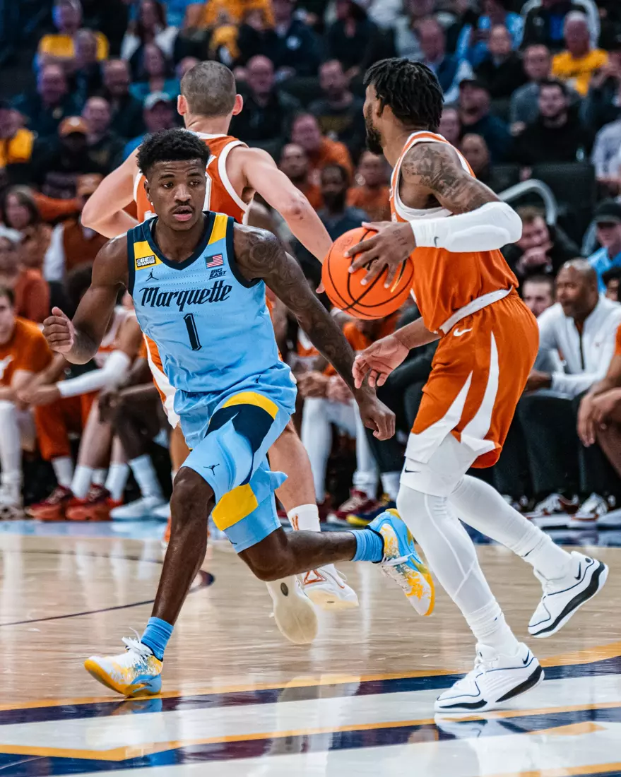 #8 Marquette Basketball defeats University of Texas 86-65 at Fiserv Forum on Wednesday December 6, 2023 in Milwaukee, WI.