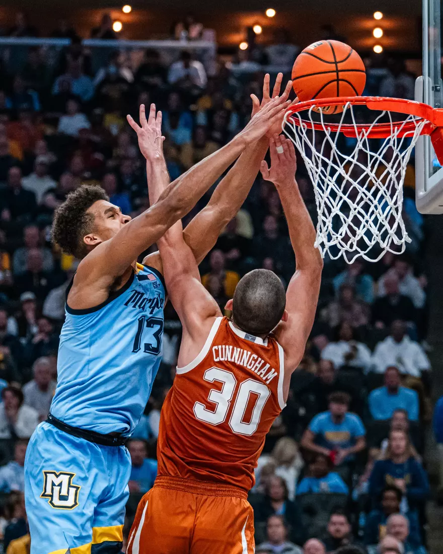 #8 Marquette Basketball defeats University of Texas 86-65 at Fiserv Forum on Wednesday December 6, 2023 in Milwaukee, WI.