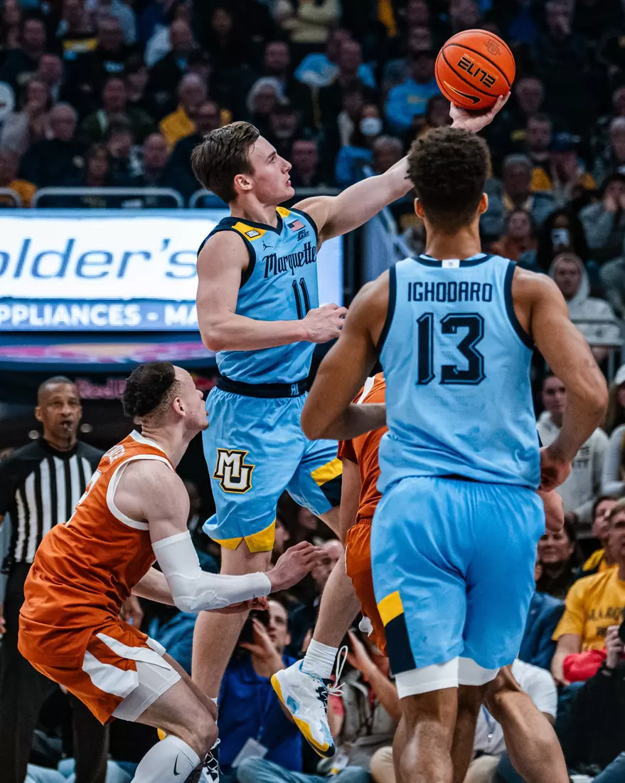 #8 Marquette Basketball defeats University of Texas 86-65 at Fiserv Forum on Wednesday December 6, 2023 in Milwaukee, WI.