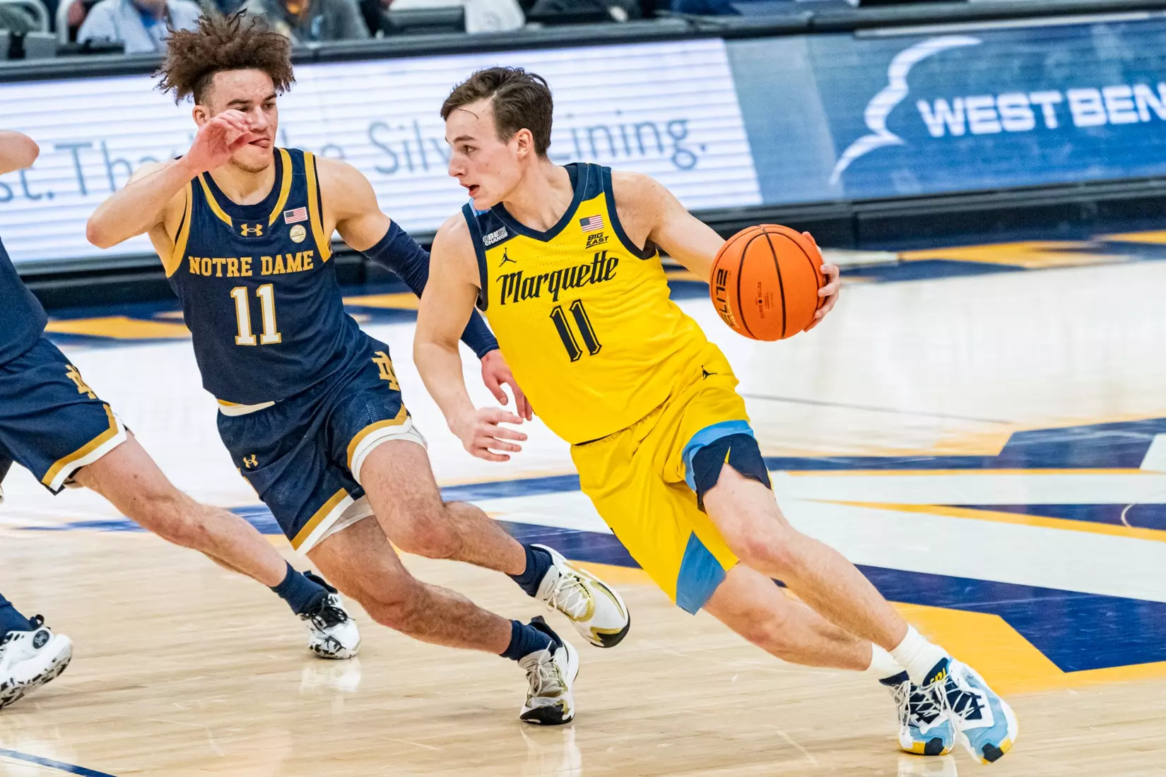 #8 Marquette Basketball defeats Notre Dame 78-59 at Fiserv Forum on Saturday December 9, 2023 in Milwaukee, WI.