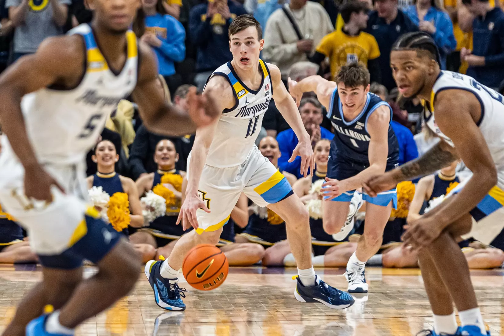 Marquette Men's Basketball defeats Villanova Wildcats 73-64 at Fiserv Forum in Milwaukee, WI on February 1, 2023.