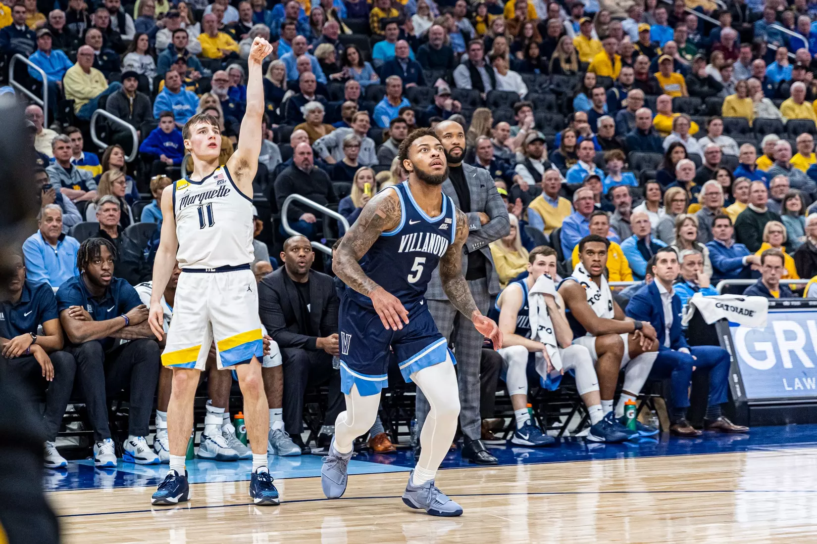 Marquette Men's Basketball defeats Villanova Wildcats 73-64 at Fiserv Forum in Milwaukee, WI on February 1, 2023.