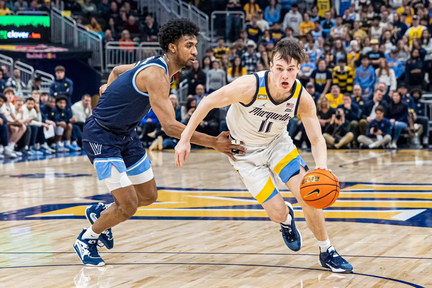 Marquette Men's Basketball defeats Villanova Wildcats 73-64 at Fiserv Forum in Milwaukee, WI on February 1, 2023.