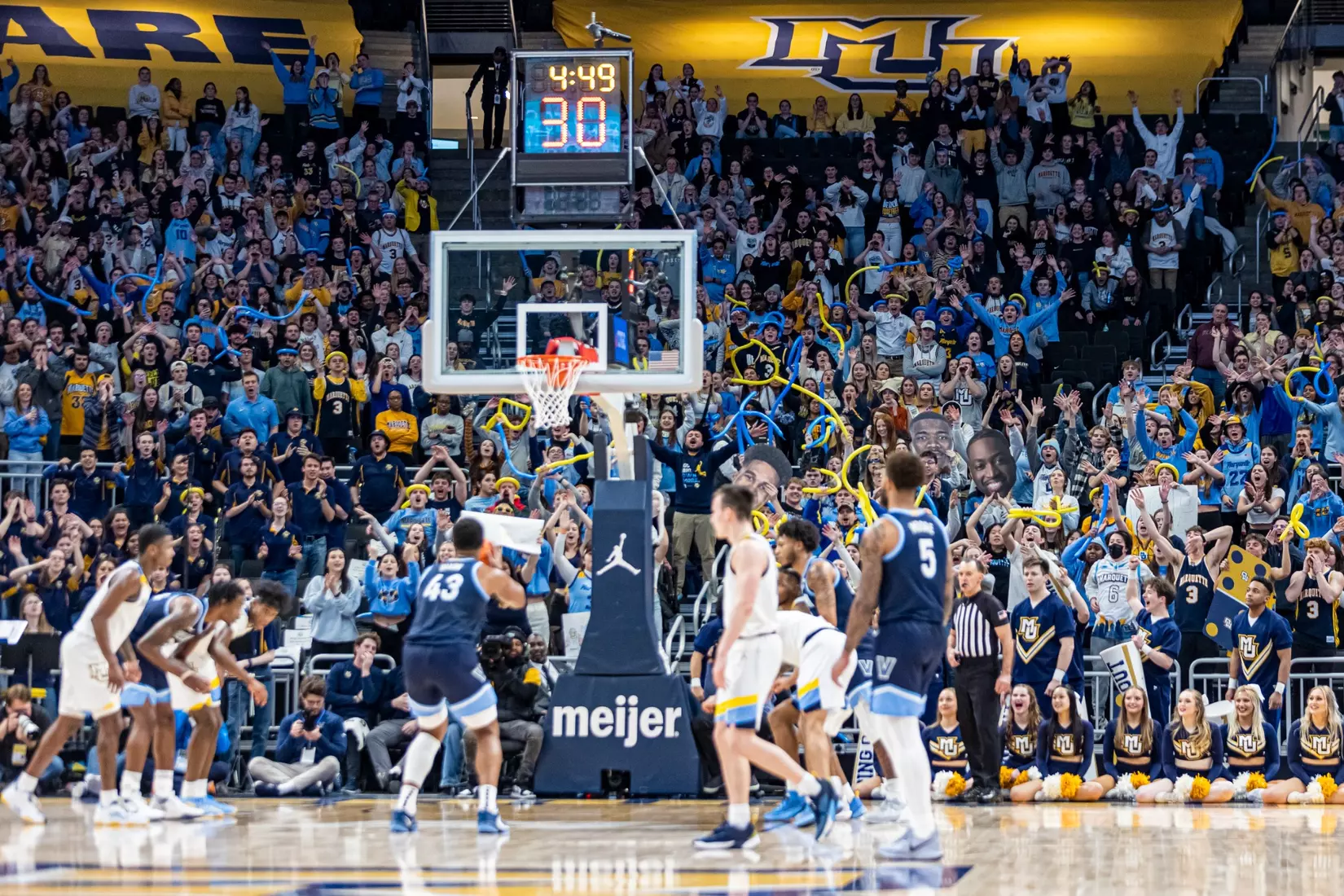 Marquette Men's Basketball defeats Villanova Wildcats 73-64 at Fiserv Forum in Milwaukee, WI on February 1, 2023.