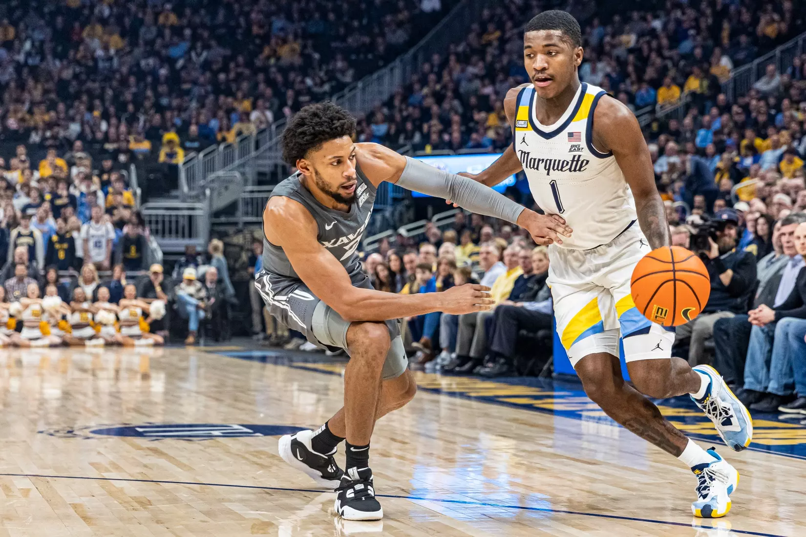 #11 Marquette Basketball tops #16 Xavier 69-68 at Fiserv Forum in Milwaukee, WI to clinch a one game lead for the Big East title on Wednesday February 15, 2023.