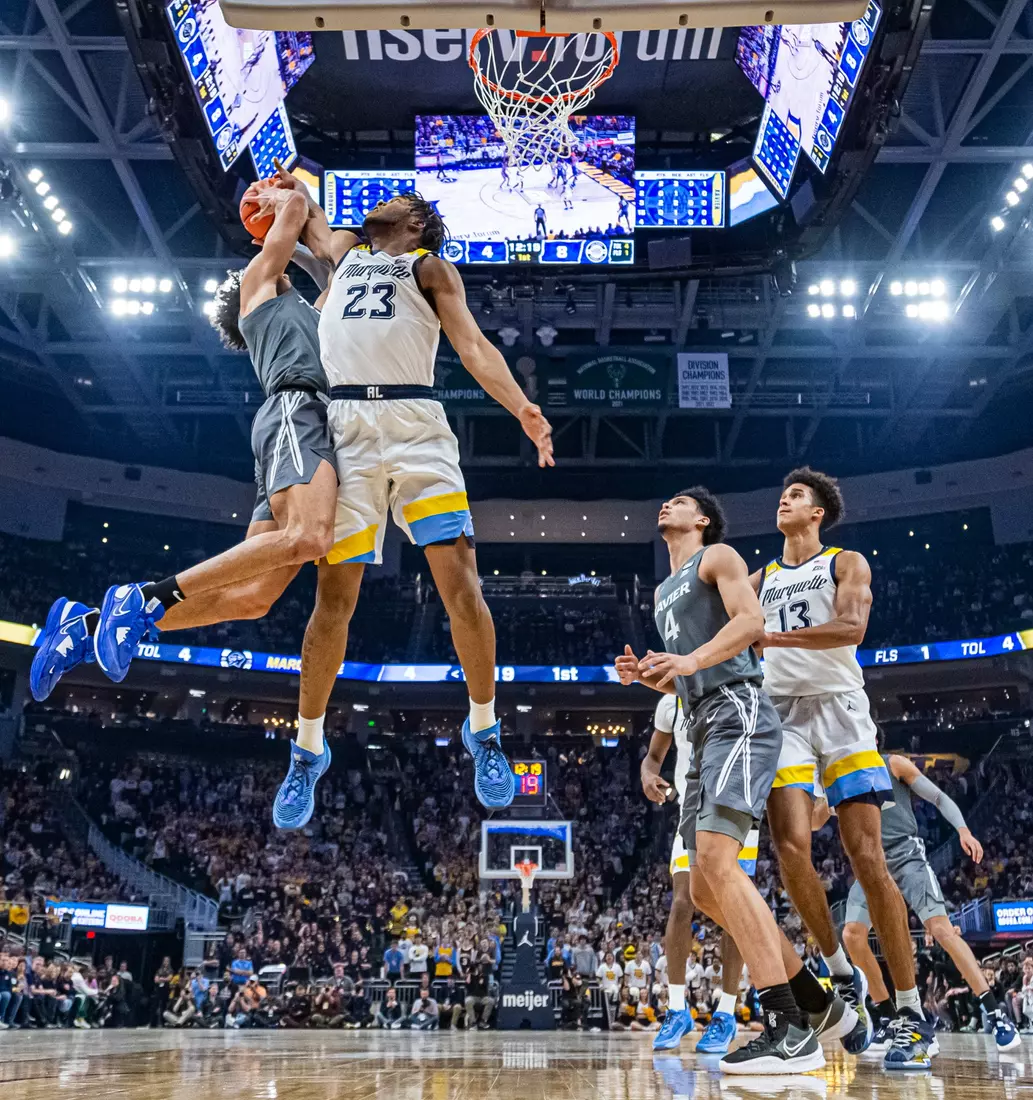 #11 Marquette Basketball tops #16 Xavier 69-68 at Fiserv Forum in Milwaukee, WI to clinch a one game lead for the Big East title on Wednesday February 15, 2023.