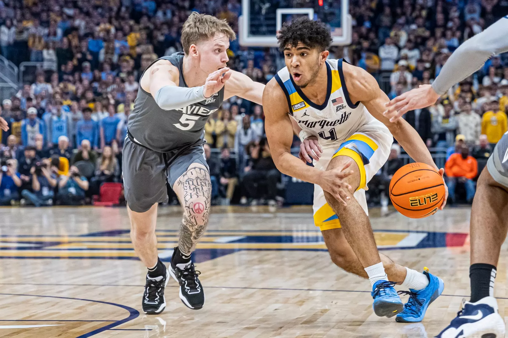 #11 Marquette Basketball tops #16 Xavier 69-68 at Fiserv Forum in Milwaukee, WI to clinch a one game lead for the Big East title on Wednesday February 15, 2023.