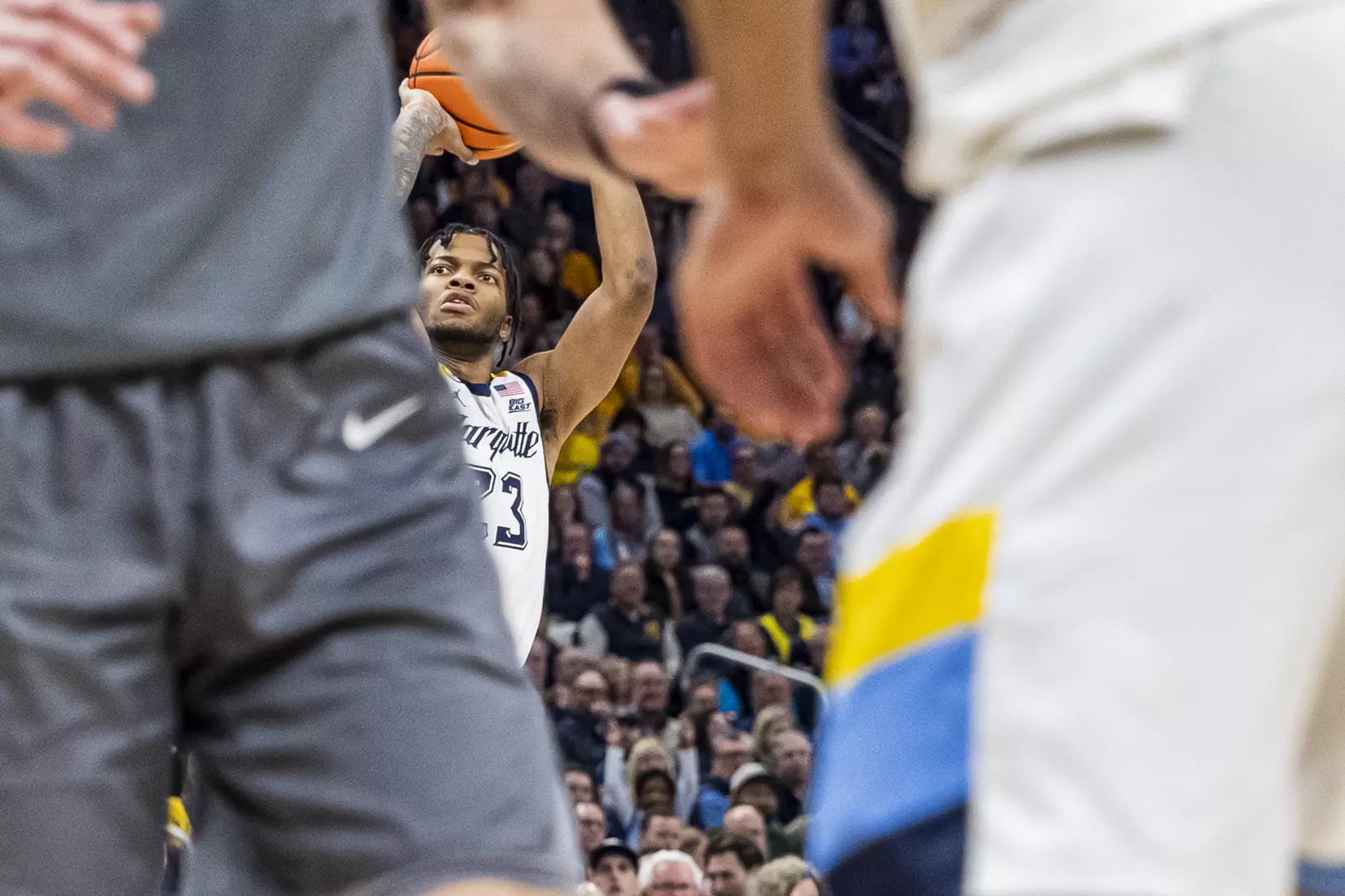 #11 Marquette Basketball tops #16 Xavier 69-68 at Fiserv Forum in Milwaukee, WI to clinch a one game lead for the Big East title on Wednesday February 15, 2023.