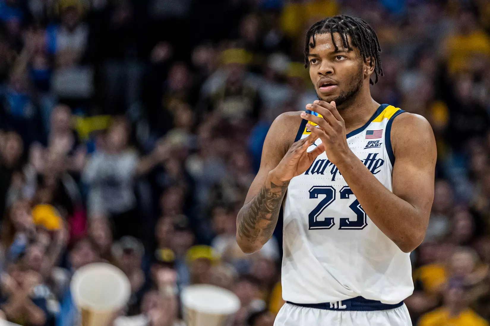 #11 Marquette Basketball tops #16 Xavier 69-68 at Fiserv Forum in Milwaukee, WI to clinch a one game lead for the Big East title on Wednesday February 15, 2023.