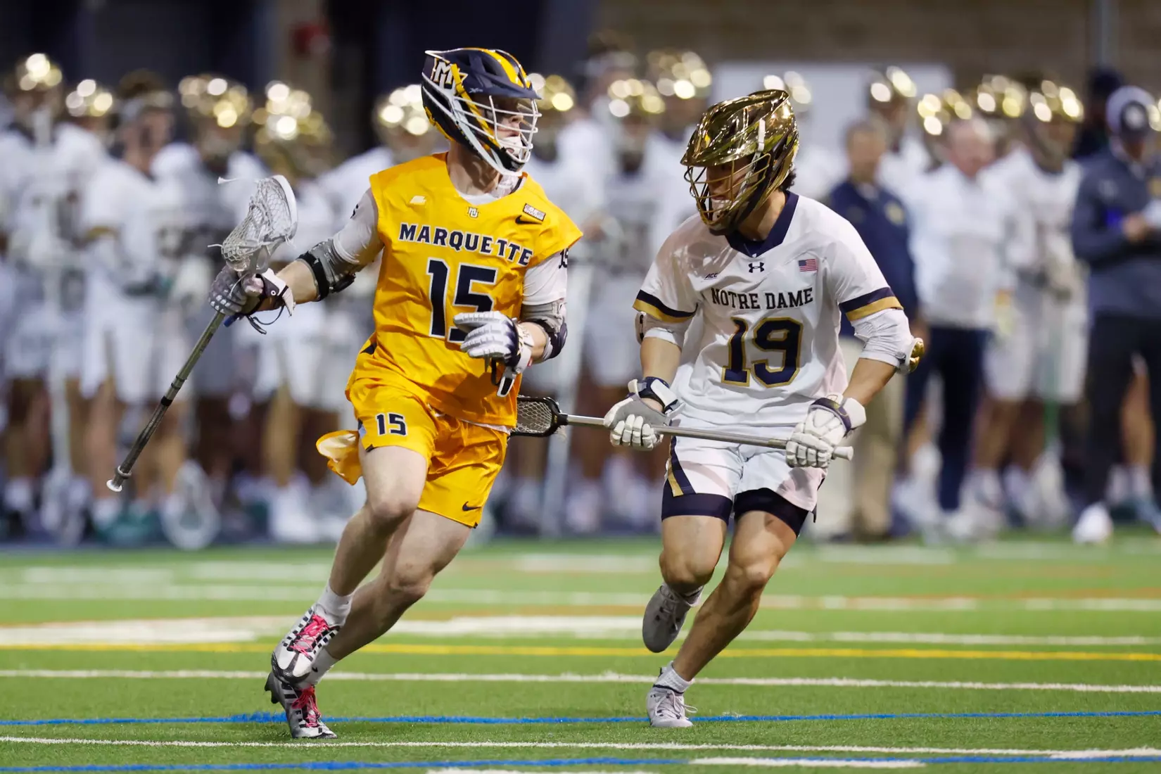 Notre Dame IN - February 15, 2023: Marquette Men’s Lacrosse vs Notre Dame
Photo by Marcus SnowdenSOUTH BEND, IN - February 15, 2023: Marquette Men’s Lacrosse vs Notre Dame Celebration
Photo by Marcus Snowden