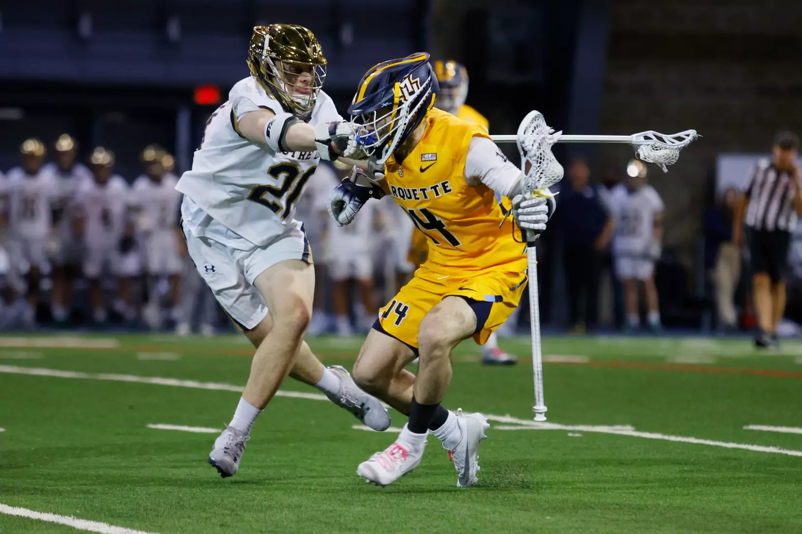 Notre Dame IN - February 15, 2023: Marquette Men’s Lacrosse vs Notre Dame
Photo by Marcus SnowdenSOUTH BEND, IN - February 15, 2023: Marquette Men’s Lacrosse vs Notre Dame Celebration
Photo by Marcus Snowden