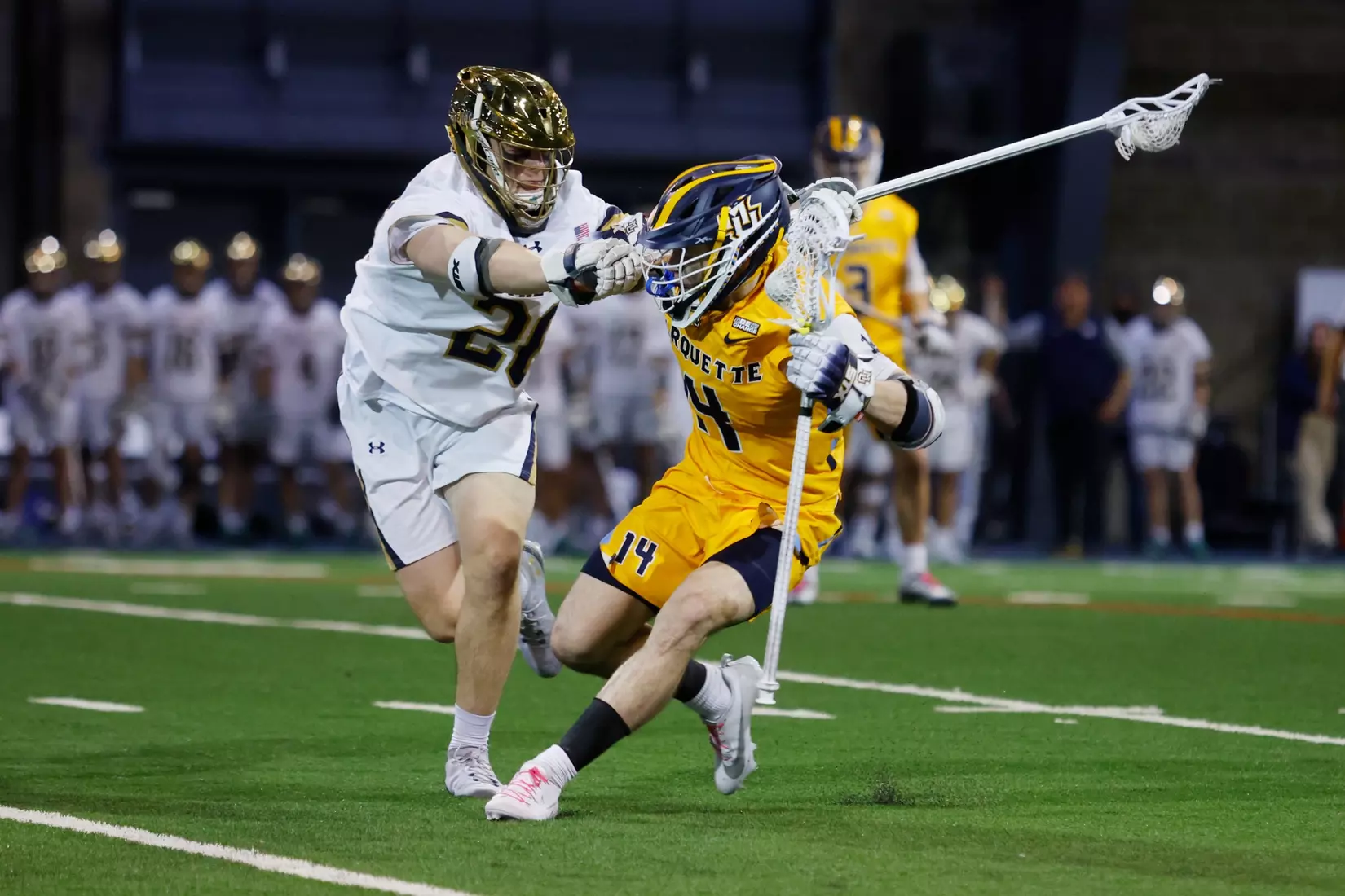 Notre Dame IN - February 15, 2023: Marquette Men’s Lacrosse vs Notre Dame
Photo by Marcus SnowdenSOUTH BEND, IN - February 15, 2023: Marquette Men’s Lacrosse vs Notre Dame Celebration
Photo by Marcus Snowden