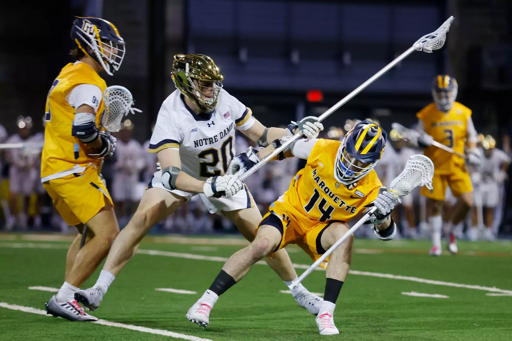 Notre Dame IN - February 15, 2023: Marquette Men’s Lacrosse vs Notre Dame
Photo by Marcus SnowdenSOUTH BEND, IN - February 15, 2023: Marquette Men’s Lacrosse vs Notre Dame Celebration
Photo by Marcus Snowden