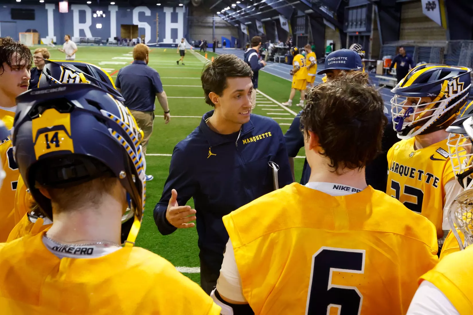 Notre Dame IN - February 15, 2023: Marquette Men’s Lacrosse vs Notre Dame
Photo by Marcus SnowdenSOUTH BEND, IN - February 15, 2023: Marquette Men’s Lacrosse vs Notre Dame Celebration
Photo by Marcus Snowden