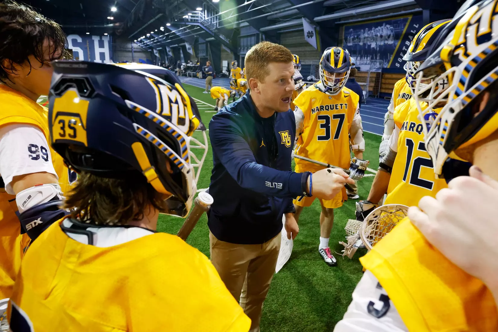 Notre Dame IN - February 15, 2023: Marquette Men’s Lacrosse vs Notre Dame
Photo by Marcus SnowdenSOUTH BEND, IN - February 15, 2023: Marquette Men’s Lacrosse vs Notre Dame Celebration
Photo by Marcus Snowden