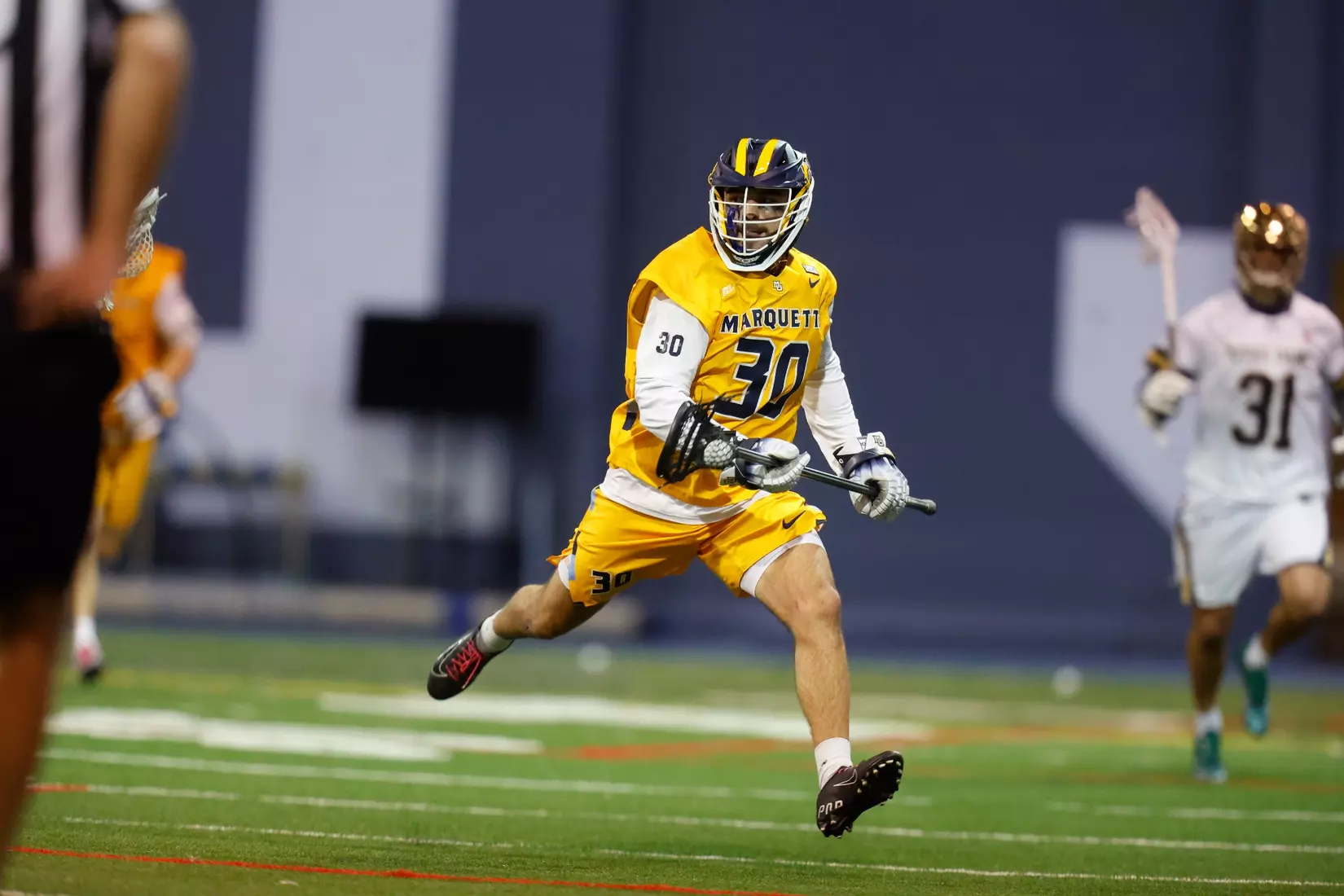 Notre Dame IN - February 15, 2023: Marquette Men’s Lacrosse vs Notre Dame
Photo by Marcus SnowdenSOUTH BEND, IN - February 15, 2023: Marquette Men’s Lacrosse vs Notre Dame Celebration
Photo by Marcus Snowden