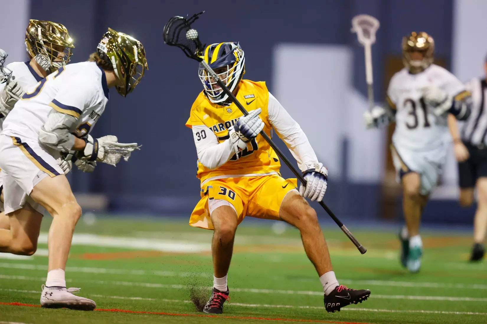 Notre Dame IN - February 15, 2023: Marquette Men’s Lacrosse vs Notre Dame
Photo by Marcus SnowdenSOUTH BEND, IN - February 15, 2023: Marquette Men’s Lacrosse vs Notre Dame Celebration
Photo by Marcus Snowden