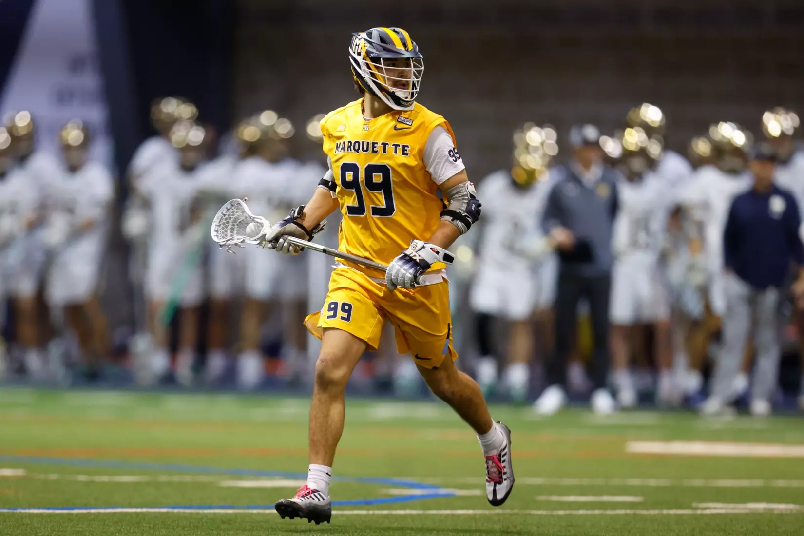 Notre Dame IN - February 15, 2023: Marquette Men’s Lacrosse vs Notre Dame
Photo by Marcus SnowdenSOUTH BEND, IN - February 15, 2023: Marquette Men’s Lacrosse vs Notre Dame Celebration
Photo by Marcus Snowden
