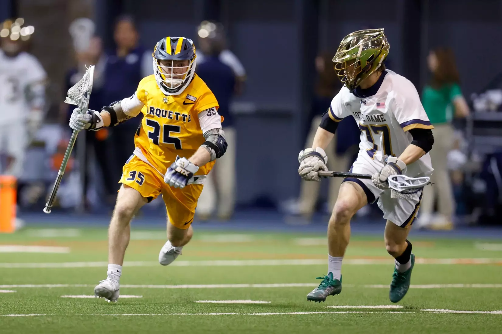 Notre Dame IN - February 15, 2023: Marquette Men’s Lacrosse vs Notre Dame
Photo by Marcus SnowdenSOUTH BEND, IN - February 15, 2023: Marquette Men’s Lacrosse vs Notre Dame Celebration
Photo by Marcus Snowden