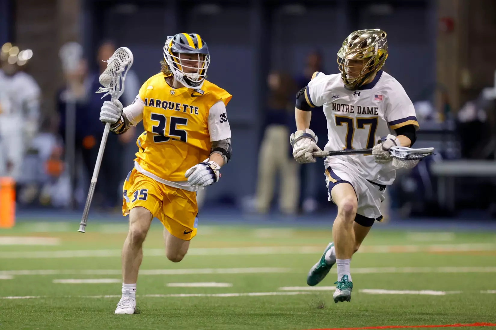 Notre Dame IN - February 15, 2023: Marquette Men’s Lacrosse vs Notre Dame
Photo by Marcus SnowdenSOUTH BEND, IN - February 15, 2023: Marquette Men’s Lacrosse vs Notre Dame Celebration
Photo by Marcus Snowden