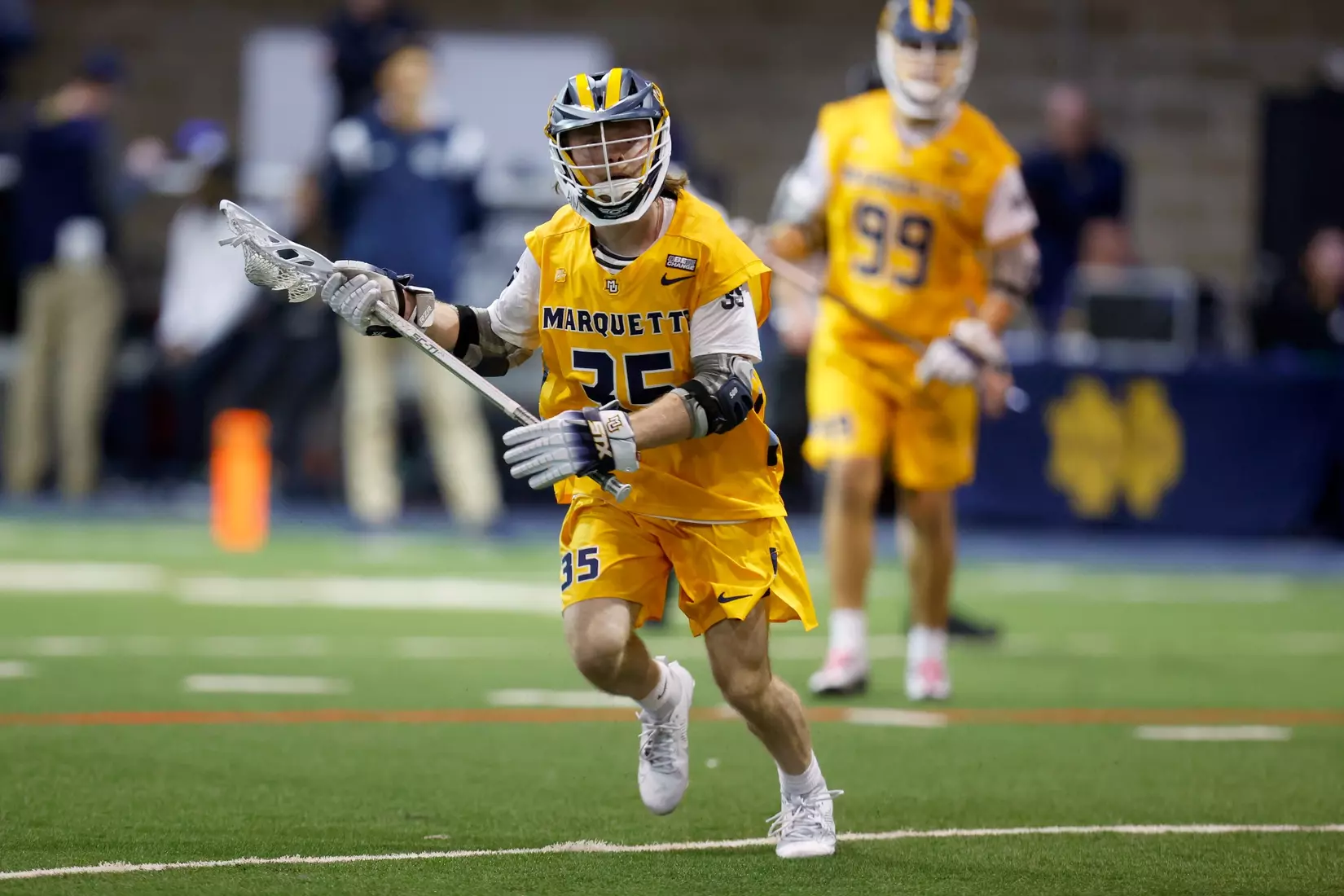 Notre Dame IN - February 15, 2023: Marquette Men’s Lacrosse vs Notre Dame
Photo by Marcus SnowdenSOUTH BEND, IN - February 15, 2023: Marquette Men’s Lacrosse vs Notre Dame Celebration
Photo by Marcus Snowden