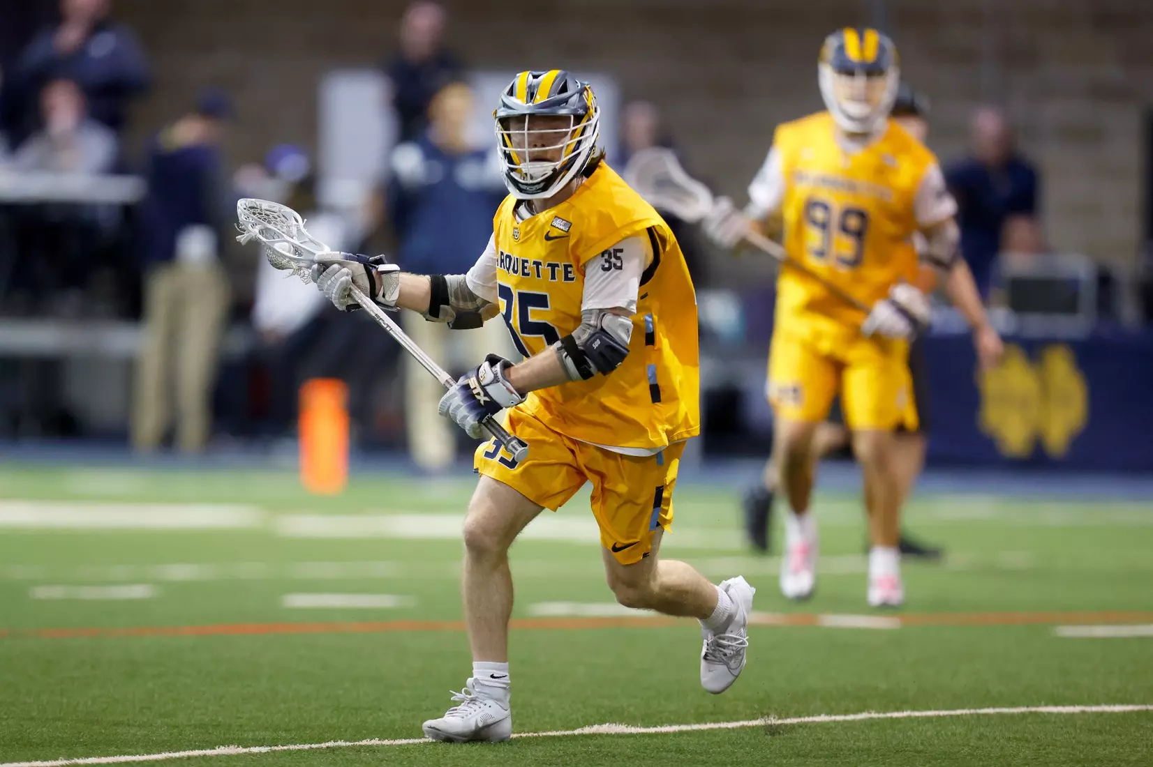 Notre Dame IN - February 15, 2023: Marquette Men’s Lacrosse vs Notre Dame
Photo by Marcus SnowdenSOUTH BEND, IN - February 15, 2023: Marquette Men’s Lacrosse vs Notre Dame Celebration
Photo by Marcus Snowden