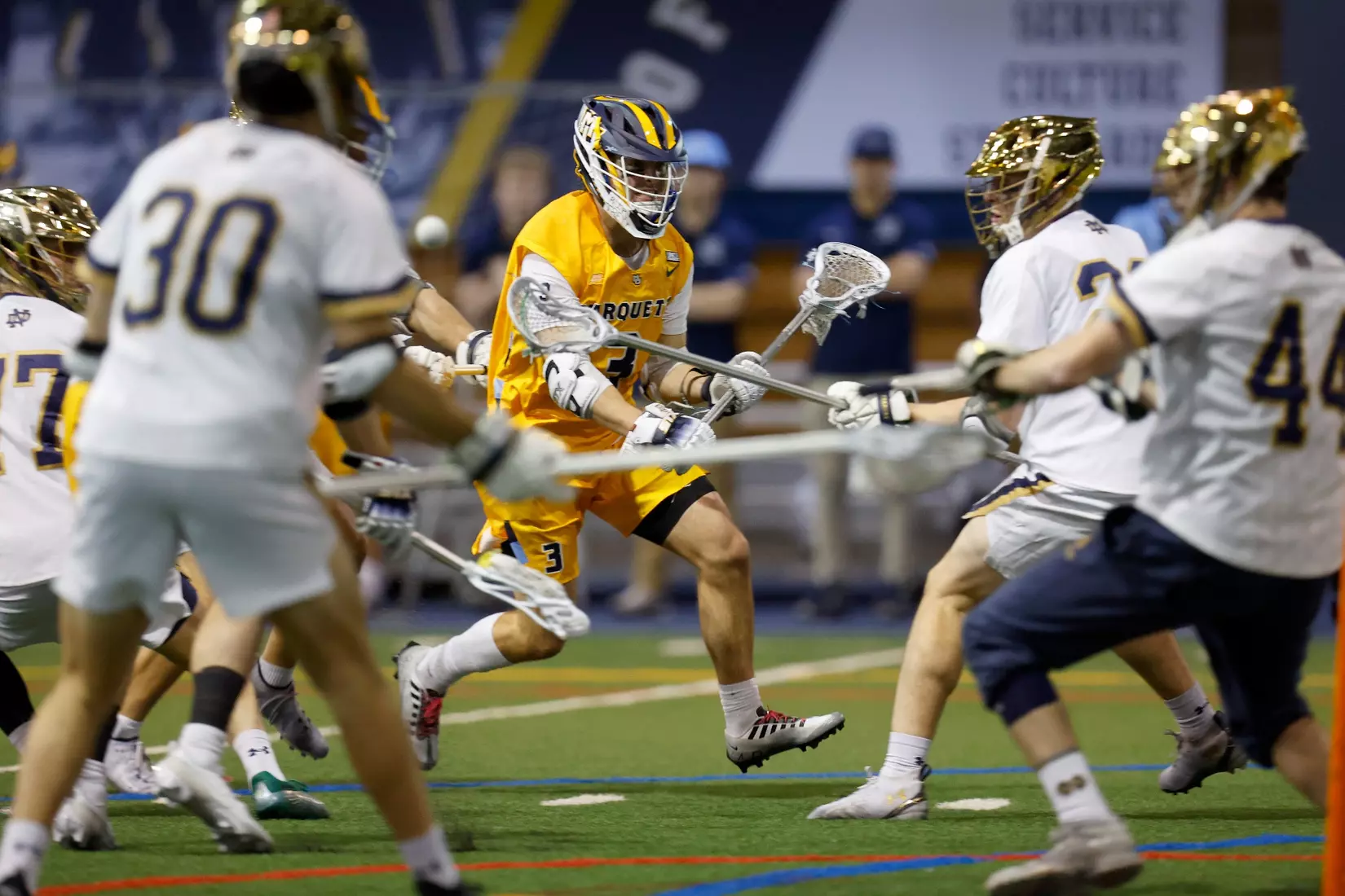 Notre Dame IN - February 15, 2023: Marquette Men’s Lacrosse vs Notre Dame
Photo by Marcus SnowdenSOUTH BEND, IN - February 15, 2023: Marquette Men’s Lacrosse vs Notre Dame Celebration
Photo by Marcus Snowden