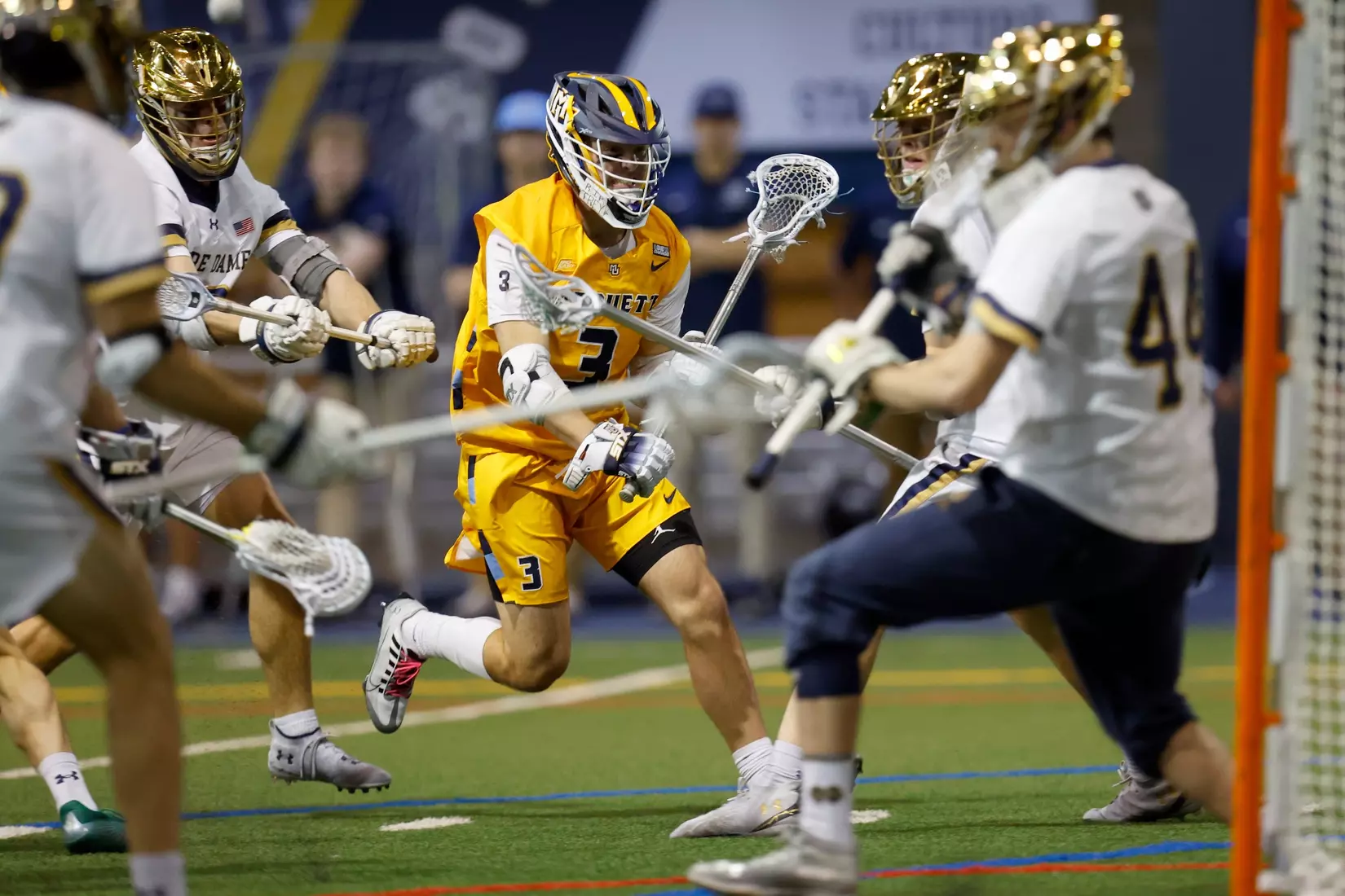 Notre Dame IN - February 15, 2023: Marquette Men’s Lacrosse vs Notre Dame
Photo by Marcus SnowdenSOUTH BEND, IN - February 15, 2023: Marquette Men’s Lacrosse vs Notre Dame Celebration
Photo by Marcus Snowden