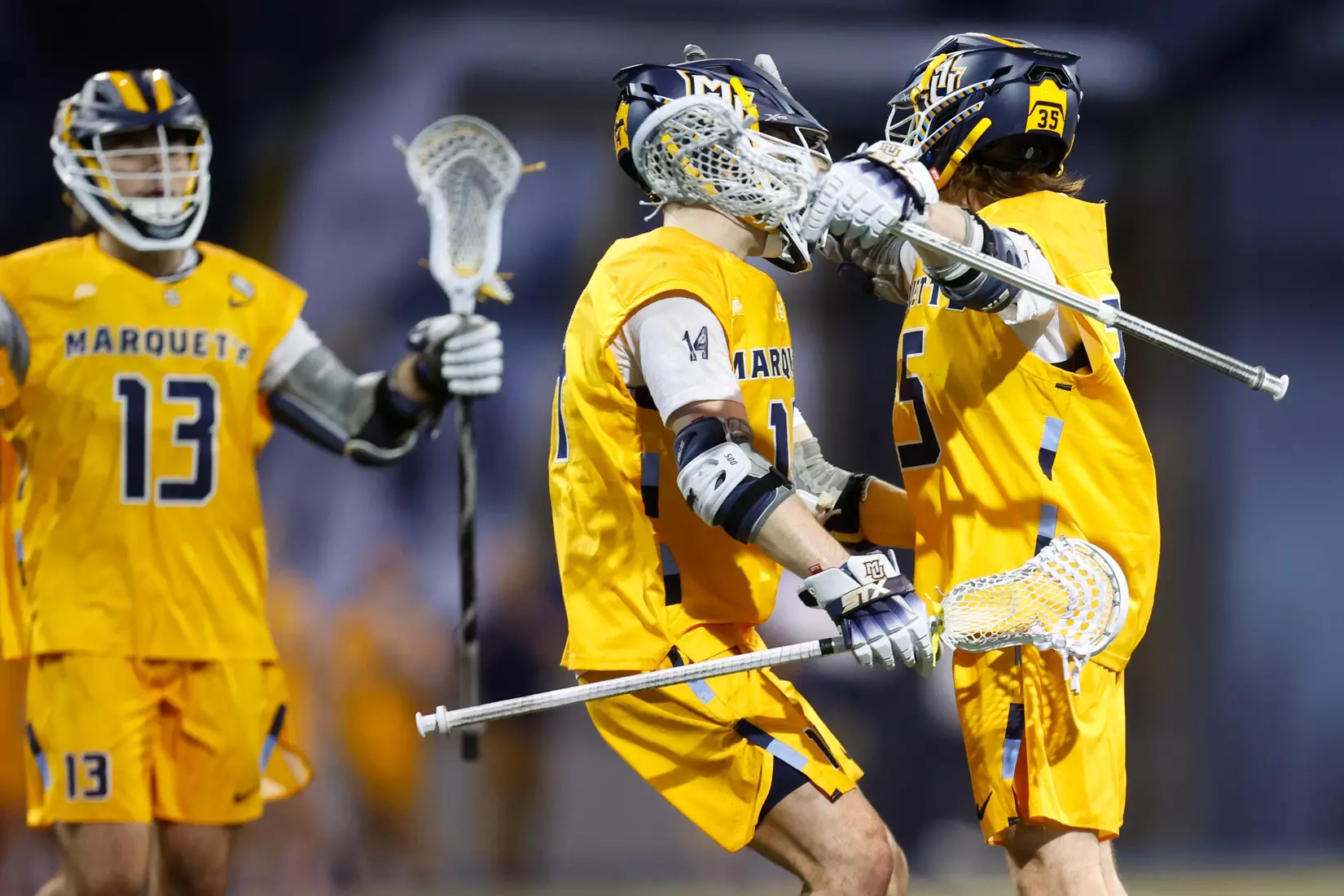 Notre Dame IN - February 15, 2023: Marquette Men’s Lacrosse vs Notre Dame
Photo by Marcus SnowdenSOUTH BEND, IN - February 15, 2023: Marquette Men’s Lacrosse vs Notre Dame Celebration
Photo by Marcus Snowden
