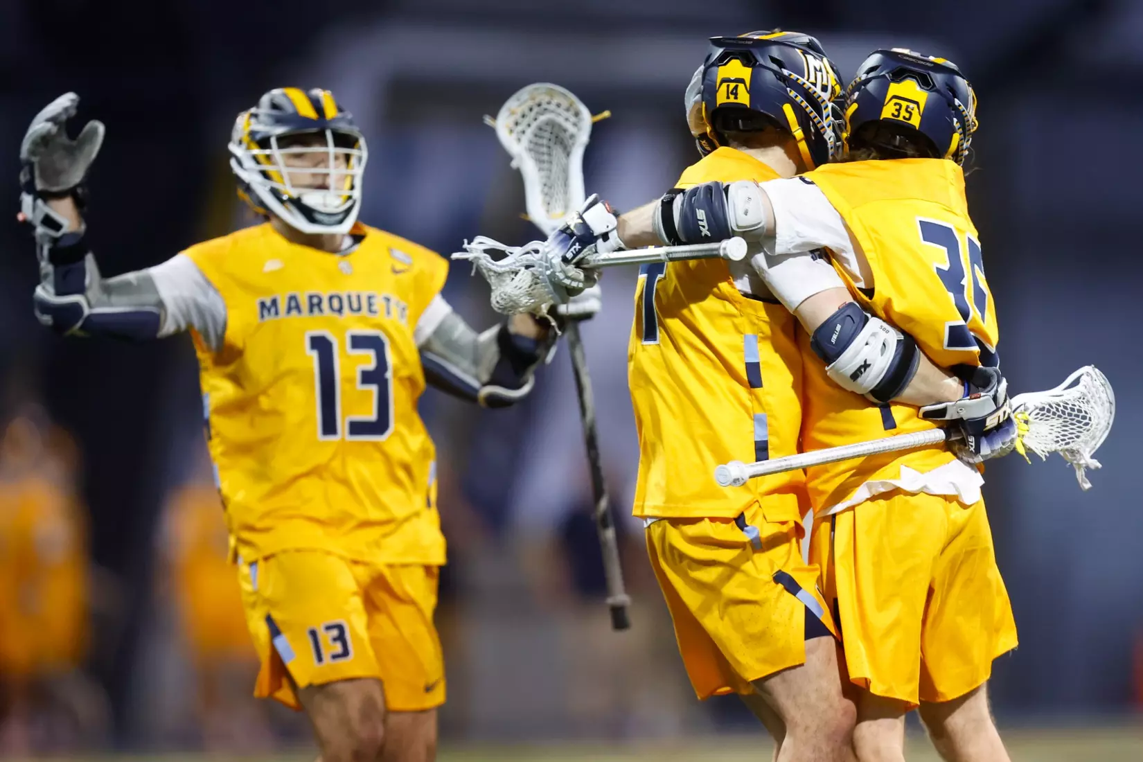Notre Dame IN - February 15, 2023: Marquette Men’s Lacrosse vs Notre Dame
Photo by Marcus SnowdenSOUTH BEND, IN - February 15, 2023: Marquette Men’s Lacrosse vs Notre Dame Celebration
Photo by Marcus Snowden