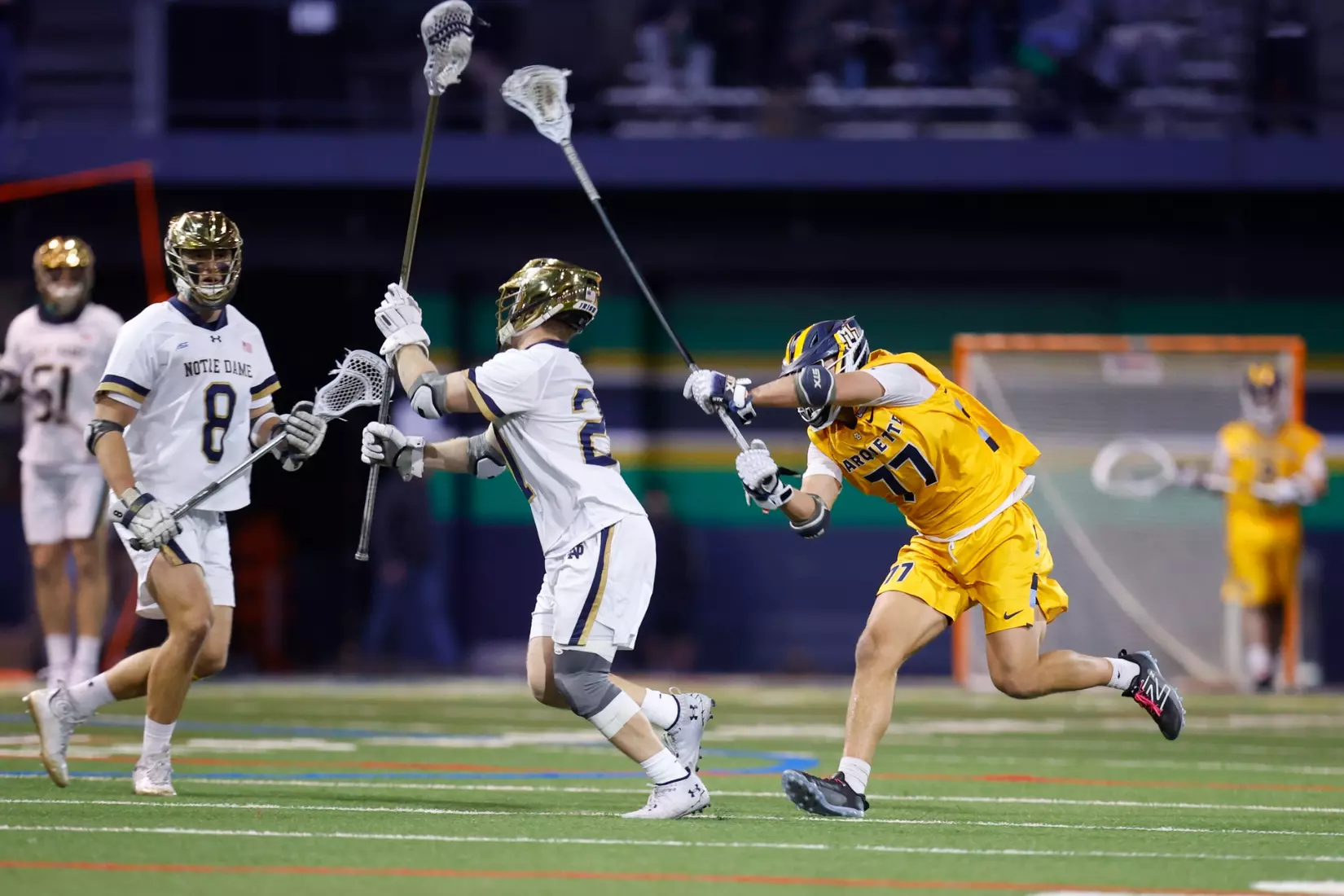 Notre Dame IN - February 15, 2023: Marquette Men’s Lacrosse vs Notre Dame
Photo by Marcus SnowdenSOUTH BEND, IN - February 15, 2023: Marquette Men’s Lacrosse vs Notre Dame Celebration
Photo by Marcus Snowden