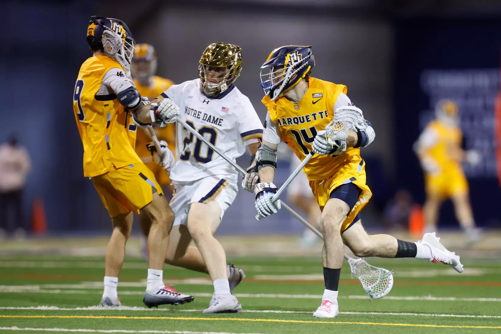 Notre Dame IN - February 15, 2023: Marquette Men’s Lacrosse vs Notre Dame
Photo by Marcus SnowdenSOUTH BEND, IN - February 15, 2023: Marquette Men’s Lacrosse vs Notre Dame Celebration
Photo by Marcus Snowden