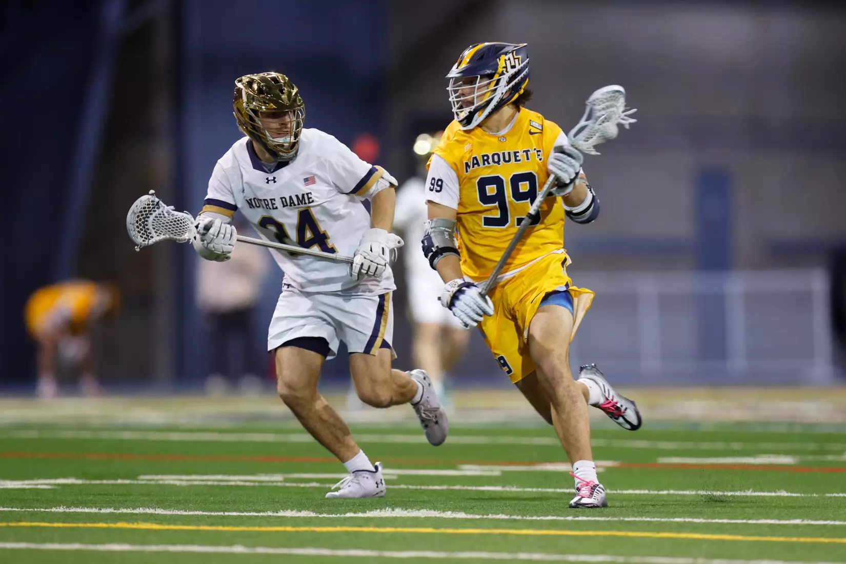 Notre Dame IN - February 15, 2023: Marquette Men’s Lacrosse vs Notre Dame
Photo by Marcus SnowdenSOUTH BEND, IN - February 15, 2023: Marquette Men’s Lacrosse vs Notre Dame Celebration
Photo by Marcus Snowden