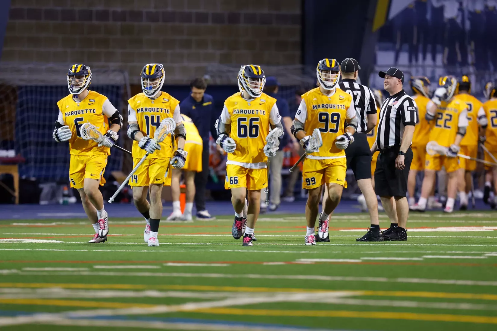 Notre Dame IN - February 15, 2023: Marquette Men’s Lacrosse vs Notre Dame
Photo by Marcus SnowdenSOUTH BEND, IN - February 15, 2023: Marquette Men’s Lacrosse vs Notre Dame Celebration
Photo by Marcus Snowden